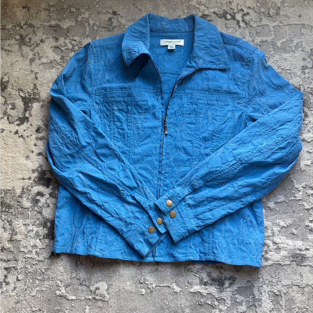 Cold water cream  Bright Cobalt Blue Lightweight Zip Jacket